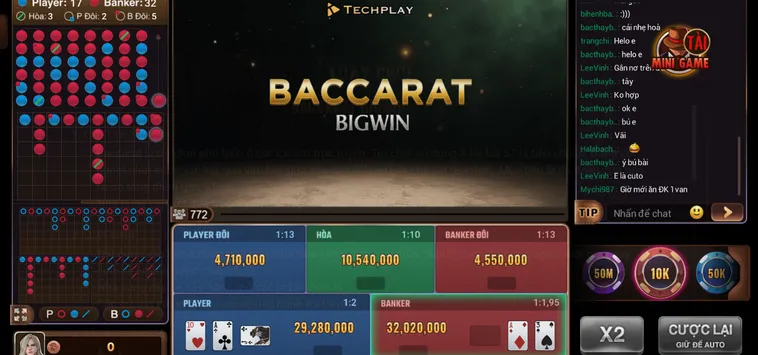 Tuyệt Chiêu Thống Trị Sảnh Baccarat BigWin Tại BomWin Cho Mọi Thành Viên