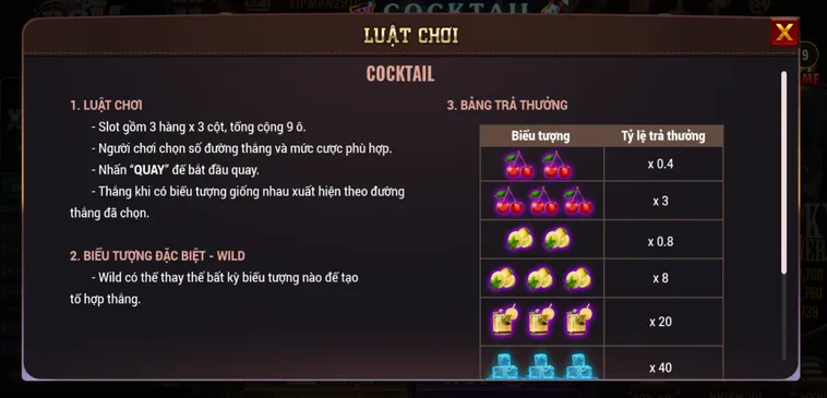 Đánh Giá Toàn Diện Thuật Toán Nhả Thưởng Slot Game Cocktail Tại BomWin Thực Tế