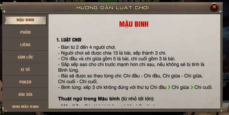 Đè Bẹp Mọi Đối Thủ Tại Sảnh Mậu Binh Tại BomWin Nhận Thưởng Lớn
