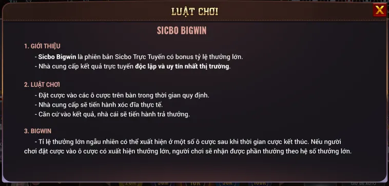 Phân Tích Thuật Toán Ma Trận Xúc Xắc Tại Sicbo BigWin Tại BomWin